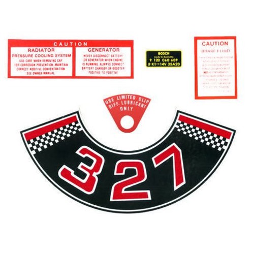 RSP Engine Bay Decal Kit & LSD Diff Tab Holden HK 327 V8 - ED1047 Auto