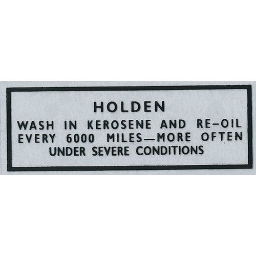 RSP Decal Holden HD HR Oil Filler/Breather Cap - DOC4 Car Service
