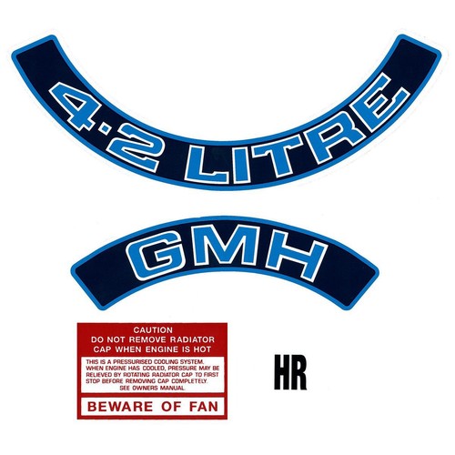 RSP Engine Decal Kit (Blue) Commodore VC VH 4.2 Litre - ED1029A Auto