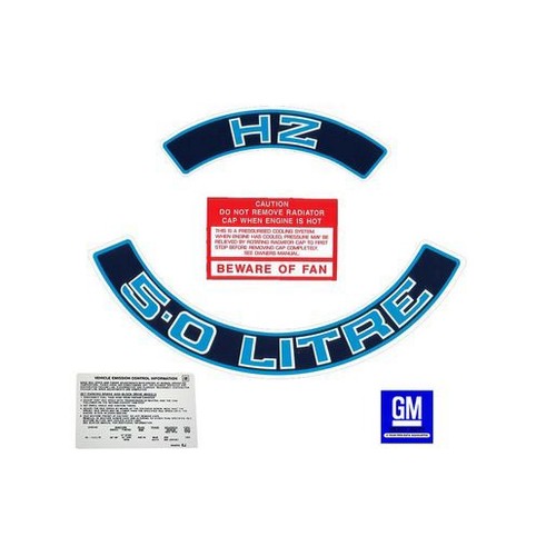 RSP Engine Decal Kit (Blue) Holden HZ 5.0 Litre - ED1037 Auto
