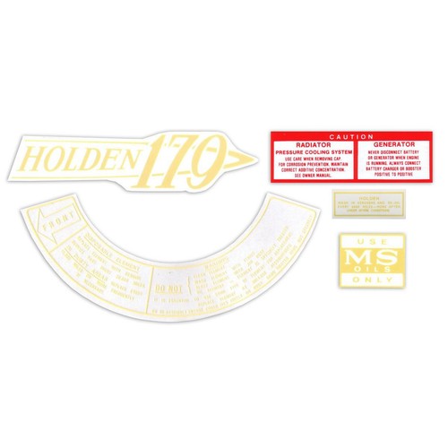 RSP Decal Kit Engine Bay Holden HD 179 6 Cylinder - ED1004