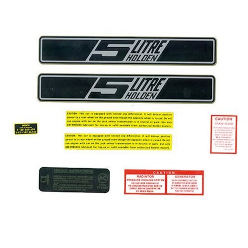 RSP Engine Bay Decal Kit Holden HK 5 Litre V8 - ED1046 Auto Part