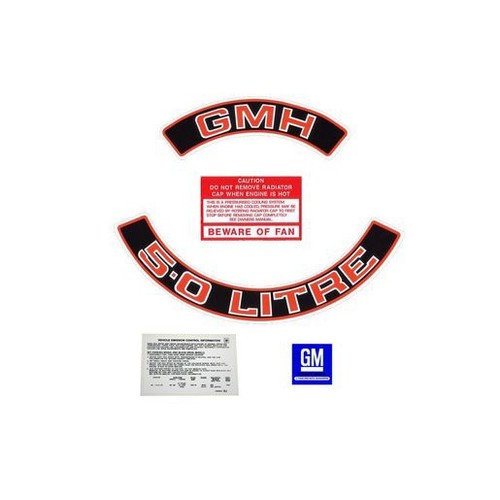RSP Engine Decal Kit (Red) Holden HX HZ Commodore VB 5.0 Litre - ED1024 Auto