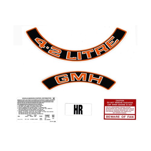 RSP Engine Decal Kit (Red) Commofdore VC VH 4.2 Litre - ED1023B Auto