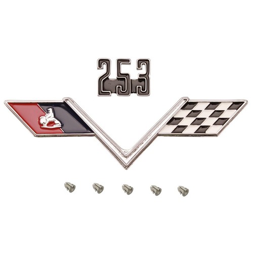 RSP '253' with Flags V8 Badge Holden HT HG 253 V8 - B1089 Auto Part