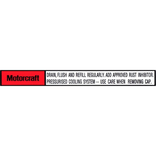 RSP Decal 'Motorcraft…' Radiator Warning Falcon XB Fairlane ZG - RSD2002 Auto