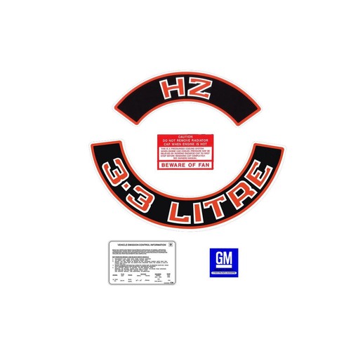 RSP Engine Decal Kit (Red) Holden HZ 3.3 Litre - ED1027 Auto