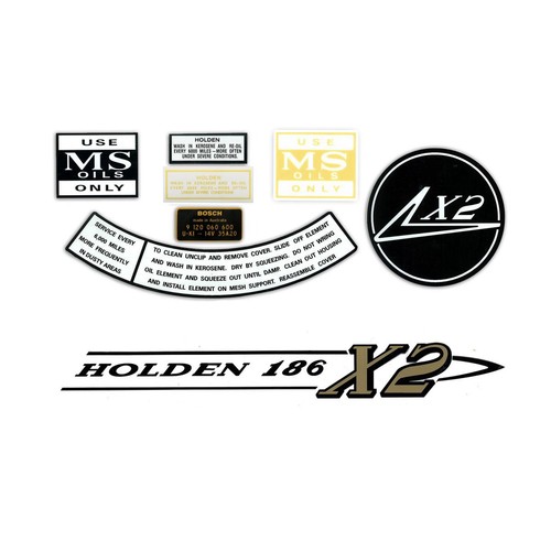 RSP Decal Kit Engine Bay Holden HR X2 186 6 Cylinder - ED1009 Auto