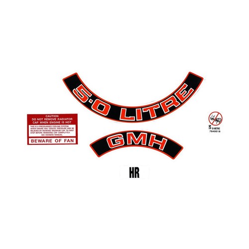 RSP Engine Decal Kit (Red) Commodore VK 5.0 Litre - ED1024C Auto