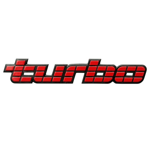 RSP 'Turbo' Red Boot or Tailgate Badge Holden Commodore VL 6 Cylinder - B1086