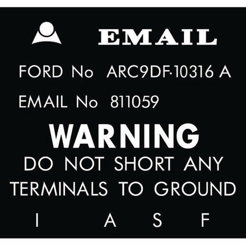 RSP Decal 'Email' Voltage Regulator Falcon XW XY Fairlane ZC ZD - RD2005 Auto