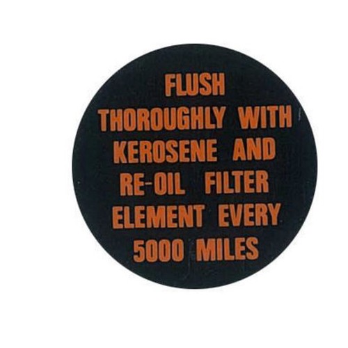 RSP Decal 'Flush Thoroughly…' Oil Filler/Breather Cap Holden FE FC - BD1207 Auto