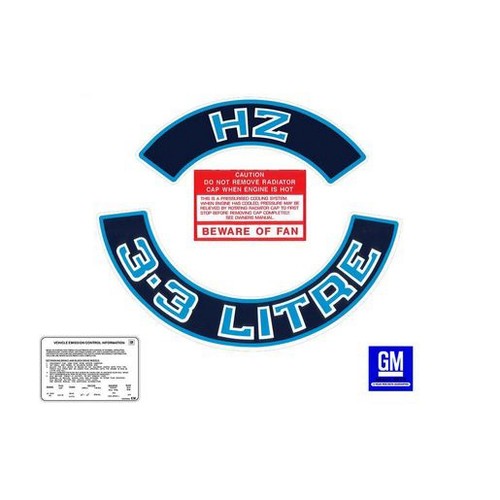 RSP Engine Decal Kit (Blue) Holden HZ 3.3 Litre - ED1036 Auto