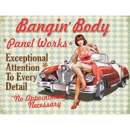 GearUp Metal Sign - Bangin' Body Panel Works Auto