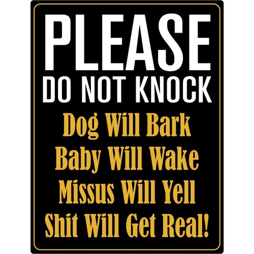 GearUp Metal Sign - Please Do Not Knock Auto