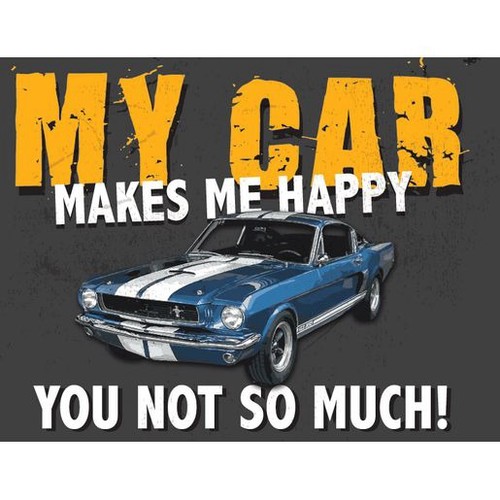 GearUp Metal Sign - My Car Makes Me Happy Auto