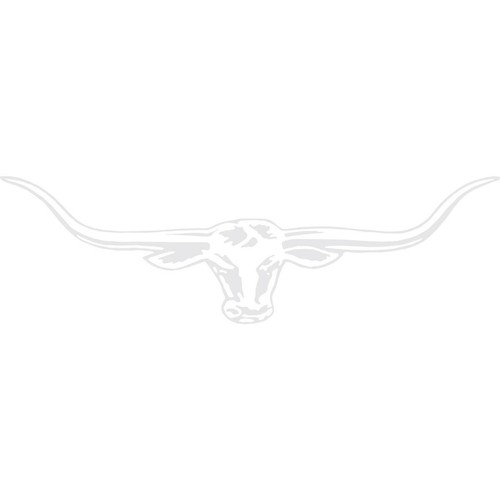 RM Williams Longhorn Sticker, White - 70cm Auto