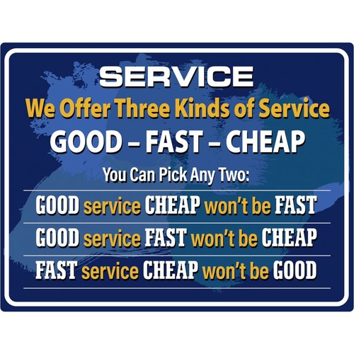 GearUp Metal Sign - Three Kinds of Service Auto
