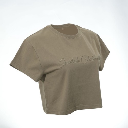 Snatch Script Embroidered Crop Tee Bone - Womens 10 - SF1302BO10 Auto Part