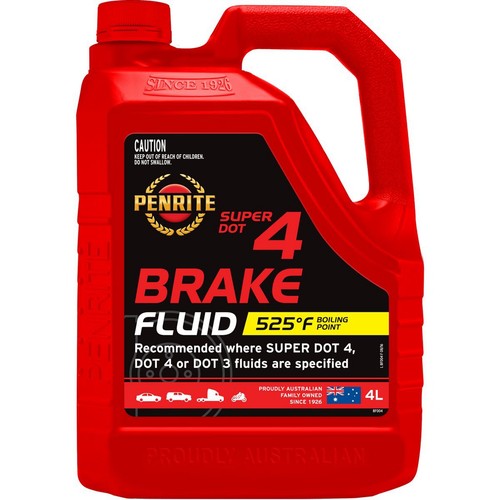 Penrite Super DOT 4 Brake Fluid 4L - BF004 Car Service Brake Parts Brake Parts