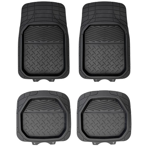 MaxiTrac Deep Dish Floor Mat Set 4 Piece Black Car Interior Auto