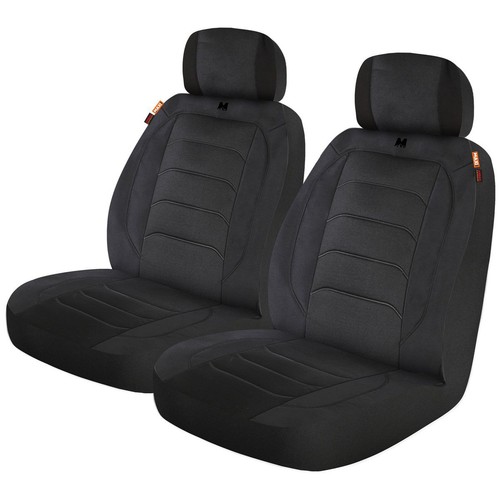 MaxiTrac Front Car Seat Covers Polyester, Black - Pair Car Interior