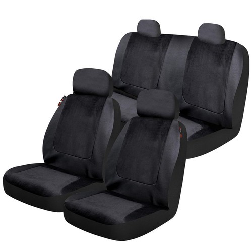 Repco Front & Rear Car Seat Covers Polyester, Black - Set - RSCPCKS30-BK-VICT