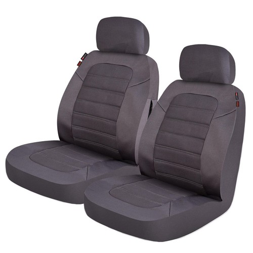 Repco Front Car Seat Covers Polyester, Grey - Pair - RSCFTPRS30-GY-PRKR Auto