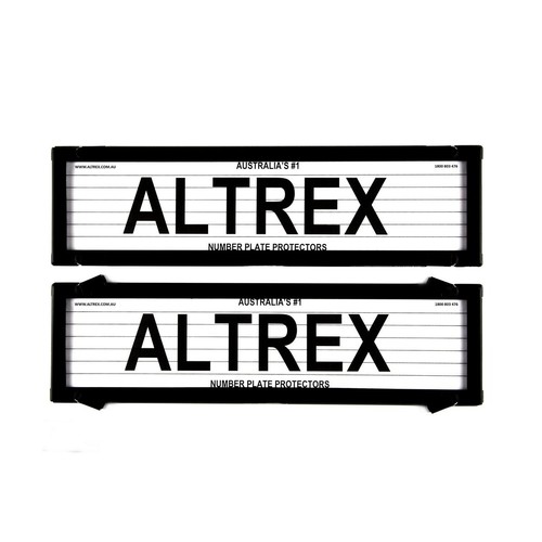 Altrex Number Plate Covers Dual Slimline Black With Lines - 6VSL Car Interior