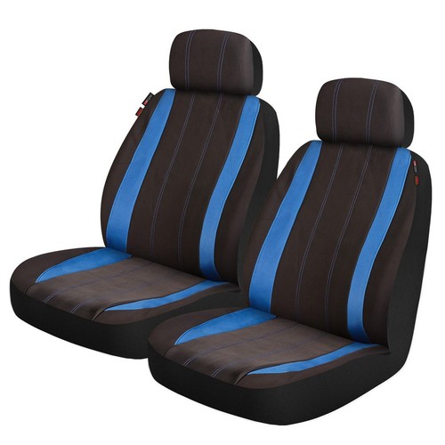 Repco Front Car Seat Covers Neoprene, Black/Blue - Pair - RSCFTPRS30-BKBL-NX