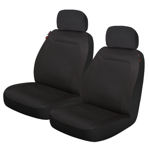Repco Front Car Seat Covers Polyester, Black - Pair - RSCFTPRS30-BK-STLG Auto