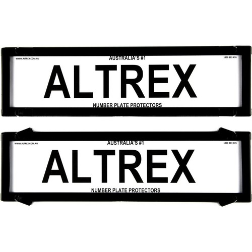 Altrex Number Plate Covers Dual Slimline Black Without Lines - 6VSNL Auto Part