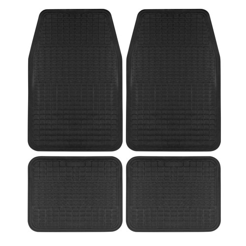 GearUp PVC Floor Mat Set Black - 4 Piece Car Interior Auto