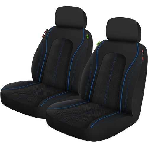 Repco Repreve Swift Front Car Seat Covers, Black/Blue - Pair - RRSCFT-SWF2 Auto