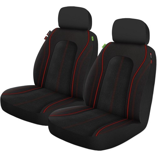 Repco Repreve Swift Front Car Seat Covers, Black/Red - Pair - RRSCFT-SWF1 Auto