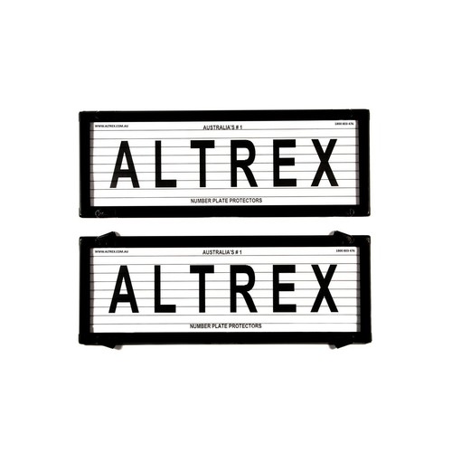 Altrex Number Plate Covers Standard 6 Figure Size Black With Lines - 6L Auto