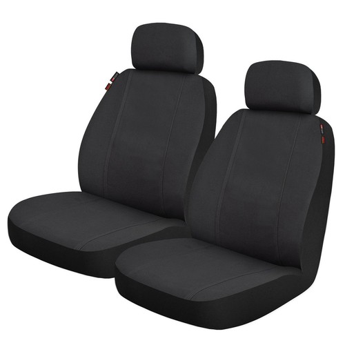 Repco Front Car Seat Covers Polyester, Black - Pair - RSCFTPRS30-BK-OTBK Auto