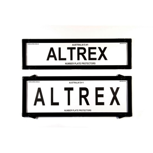 Altrex Number Plate Covers Slimline / Standard Combination Black Without Lines -
