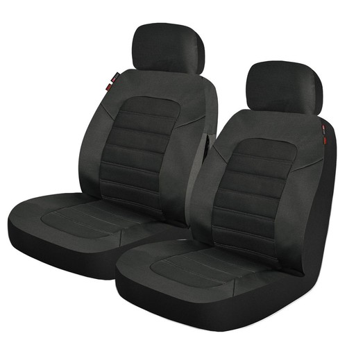 Repco Front Car Seat Covers Polyester, Black - Pair - RSCFTPRS30-BK-PRKR Auto