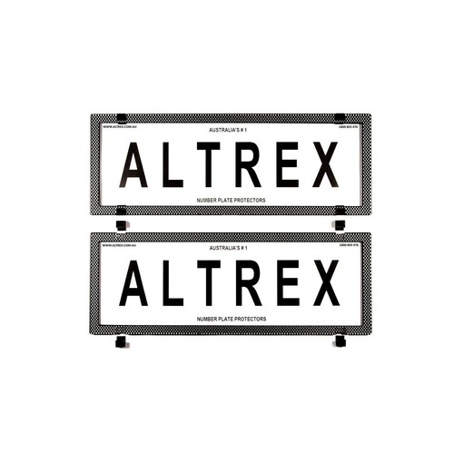 Altrex Number Plate Covers Standard 6 Figure Silver Carbon Fibre Without Lines -