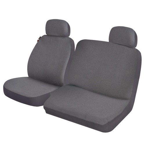 Repco Front Car Seat Covers Canvas, Grey - Pair - RSCUTESZB-GY-DRVR Car Interior