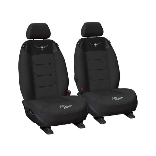 RM Williams Front Car Seat Covers Polyester, Mesh Black - Pair - MHRMWRB-BLK30