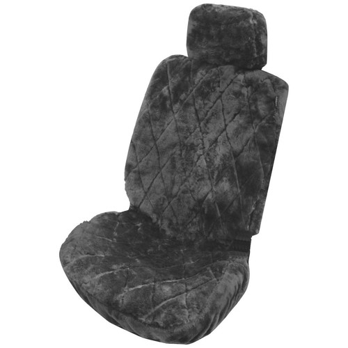 GearUp Sheepskin Car Seat Cover - Single Charcoal Car Interior