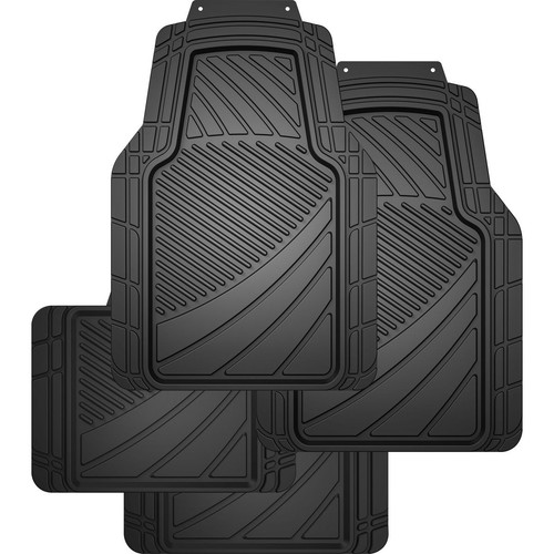 Repco PVC All Weather Floor Mats, Black - 4 Piece Car Interior Auto Part