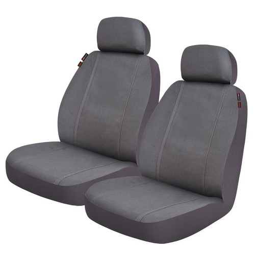 Repco Front Car Seat Covers Canvas, Grey - Pair - RSCFTPRS30-GY-OTBK Auto Part