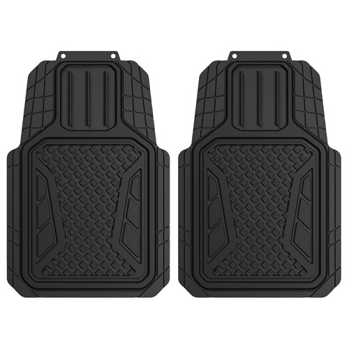 Repco PVC All Weather Floor Mats, Black - 2 Piece Car Interior Auto Part