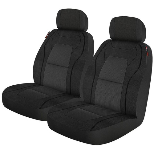 Repco Front Car Seat Covers Jacquard, Black - Pair Car Interior Auto Part