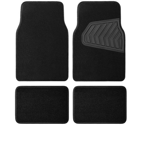 Repco Deluxe Carpet Floor Mats, Black - 4 Piece Car Interior Auto Part