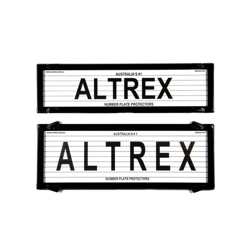 Altrex Number Plate Covers Slimline / Standard Combination Black With Lines - 6Q