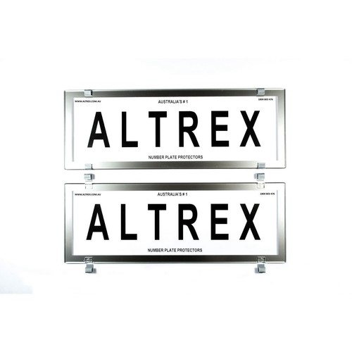 Altrex Number Plate Covers Standard 6 Figure Size Chrome Without Lines - 6CC